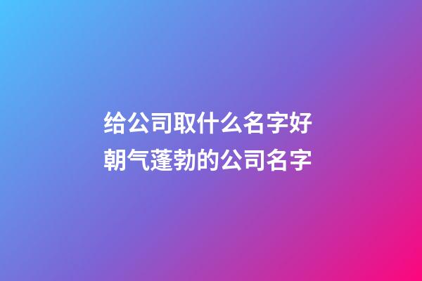 给公司取什么名字好 朝气蓬勃的公司名字-第1张-公司起名-玄机派